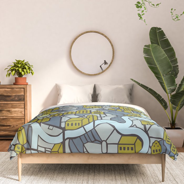 City life map moonless night Comforter Gallery Image 3
