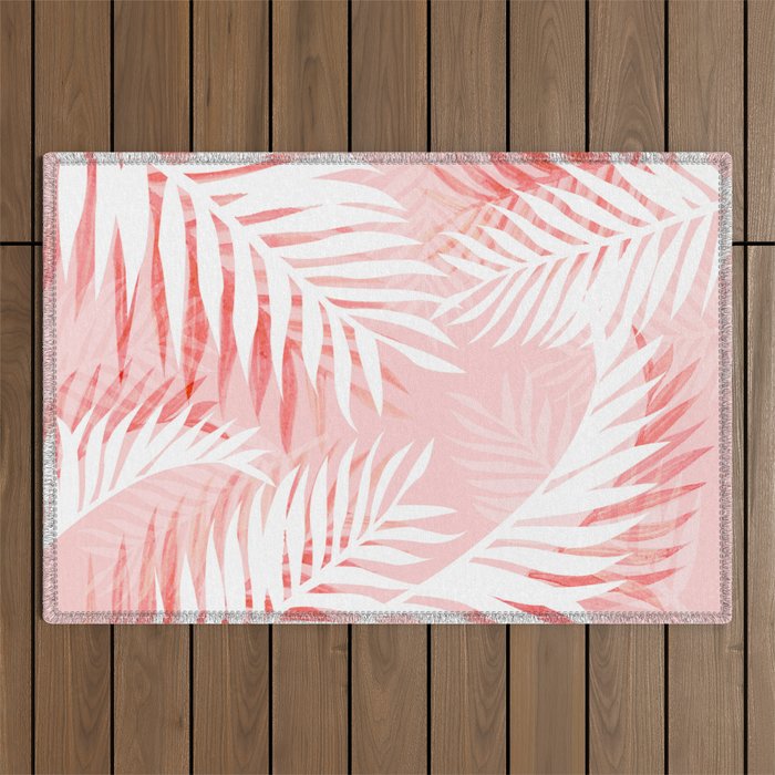 Tropical bliss - coral Outdoor Rug Gallery Image 1