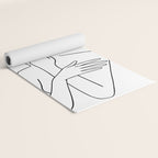 Woman With Flowers Minimal Line Art Yoga Mat Gallery Image 2
