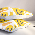 Yellow Dripping Smiley Faces Pillow Sham Gallery Image 3