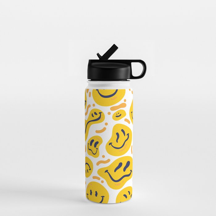 Yellow Dripping Smiley Faces Water Bottle Gallery Image 1