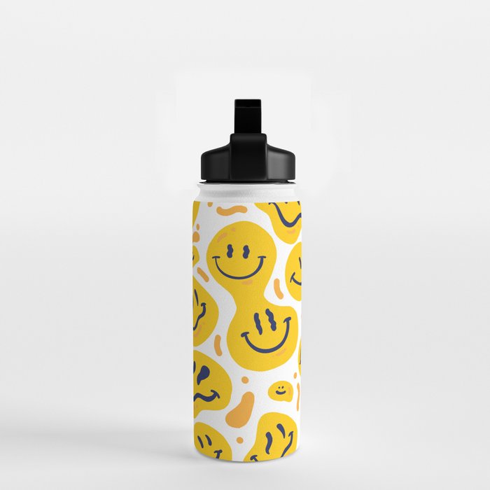 Yellow Dripping Smiley Faces Water Bottle Gallery Image 2