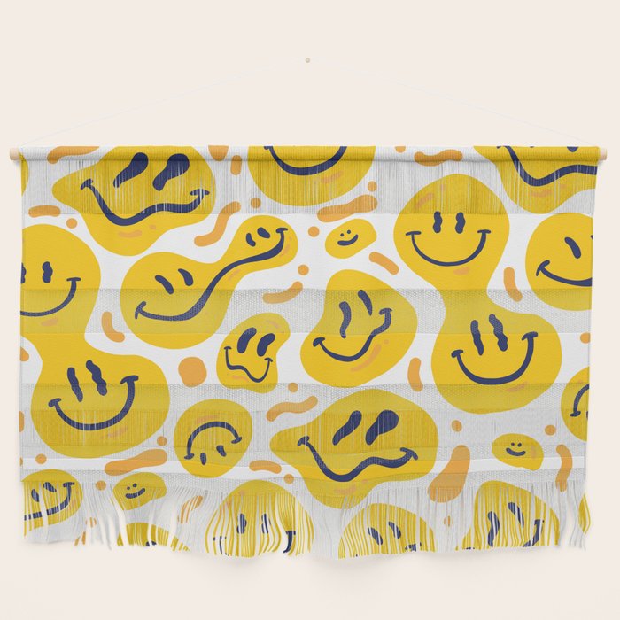 Yellow Dripping Smiley Faces Wall Hanging Gallery Image 1