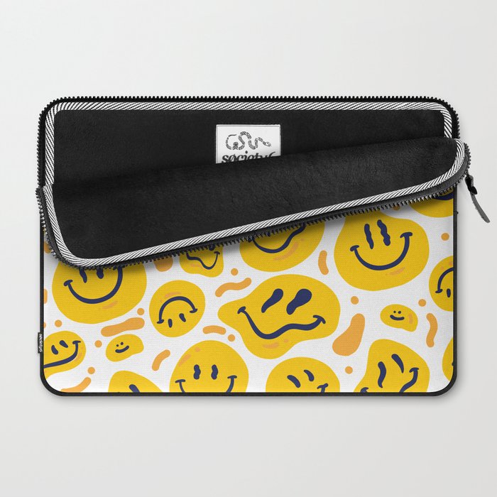 Yellow Dripping Smiley Faces Laptop Sleeve Gallery Image 2