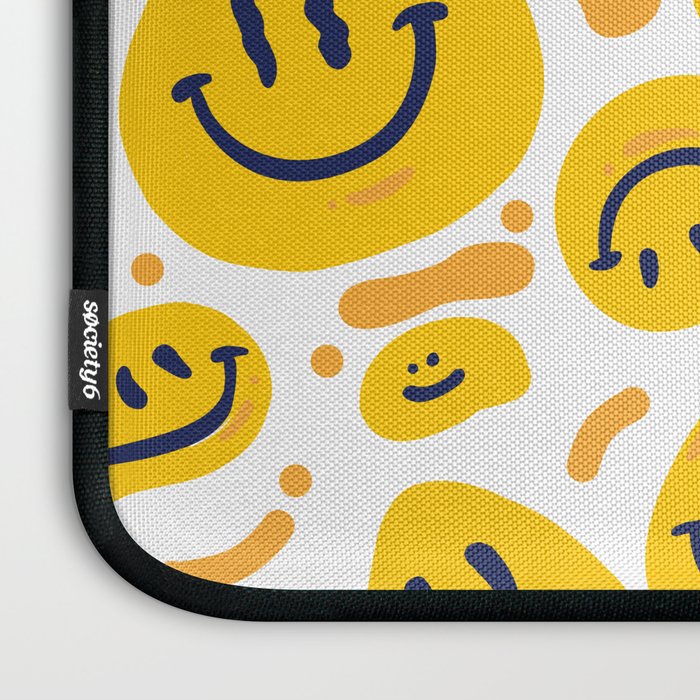 Yellow Dripping Smiley Faces Laptop Sleeve Gallery Image 3