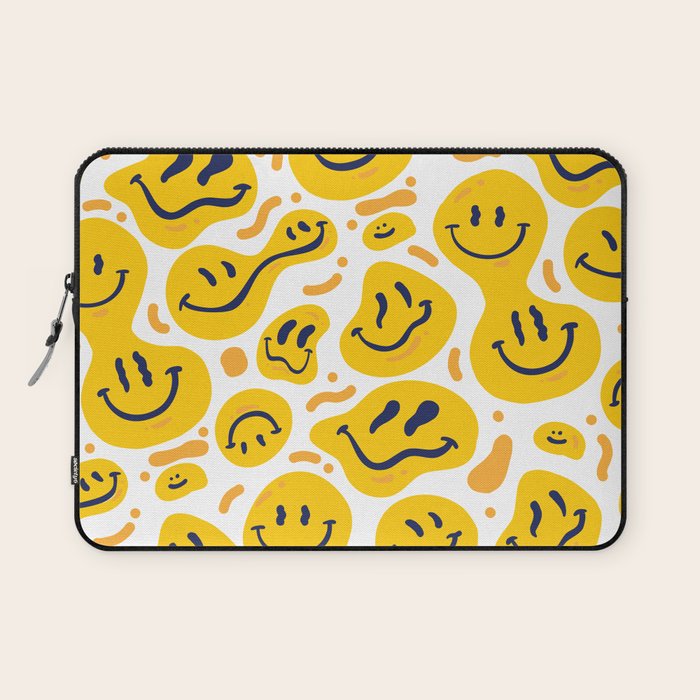 Yellow Dripping Smiley Faces Laptop Sleeve Gallery Image 1