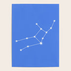 Virgo Zodiac Star Constellation Line Art Bright Blue Poster Gallery Image 4