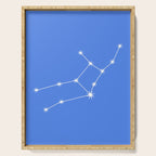 Virgo Zodiac Star Constellation Line Art Bright Blue Serving Tray Gallery Image 1