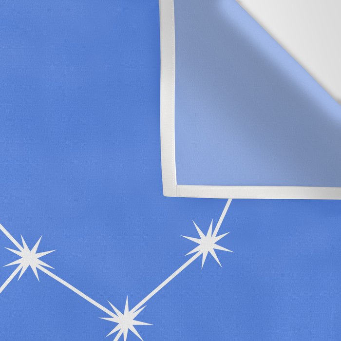 Virgo Zodiac Star Constellation Line Art Bright Blue Wall Tapestry Gallery Image 3