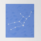 Virgo Zodiac Star Constellation Line Art Bright Blue Throw Blanket Gallery Image 2