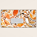 Autumn watercolor leaves Desk Mat Gallery Image 1