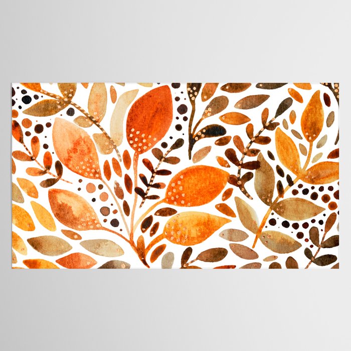 Autumn watercolor leaves Tablecloth Gallery Image 2