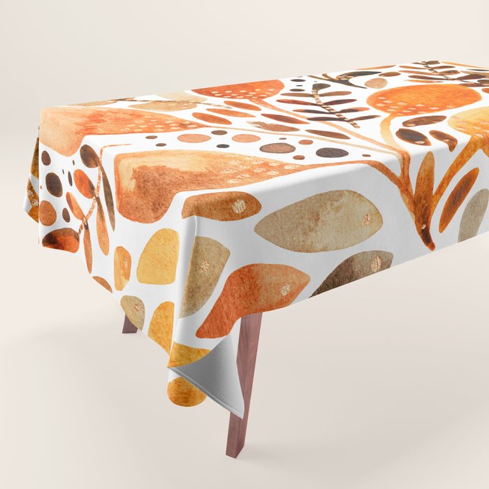 Autumn watercolor leaves Tablecloth Gallery Image 1