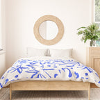 Hand drawn blue flower art pattern Duvet Cover Gallery Image 3