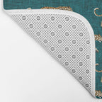leopards walking - teal Bath Mat Gallery Image 2