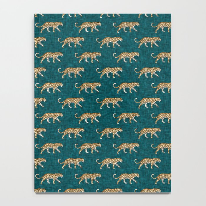 leopards walking - teal Notebook Gallery Image 4