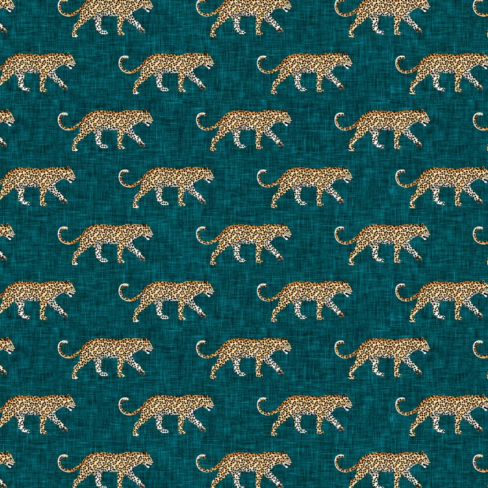 leopards walking - teal Coffee Mug Gallery Image 2