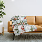 Festive Berries on Tartan Throw Blanket Gallery Image 1