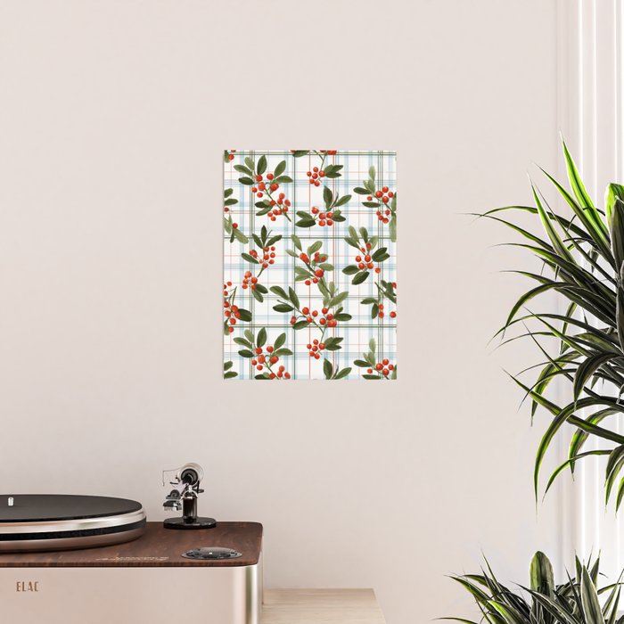Festive Berries on Tartan Poster Gallery Image 2
