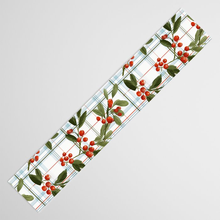 Festive Berries on Tartan Table Runner Gallery Image 3