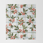 Festive Berries on Tartan Throw Blanket Gallery Image 2