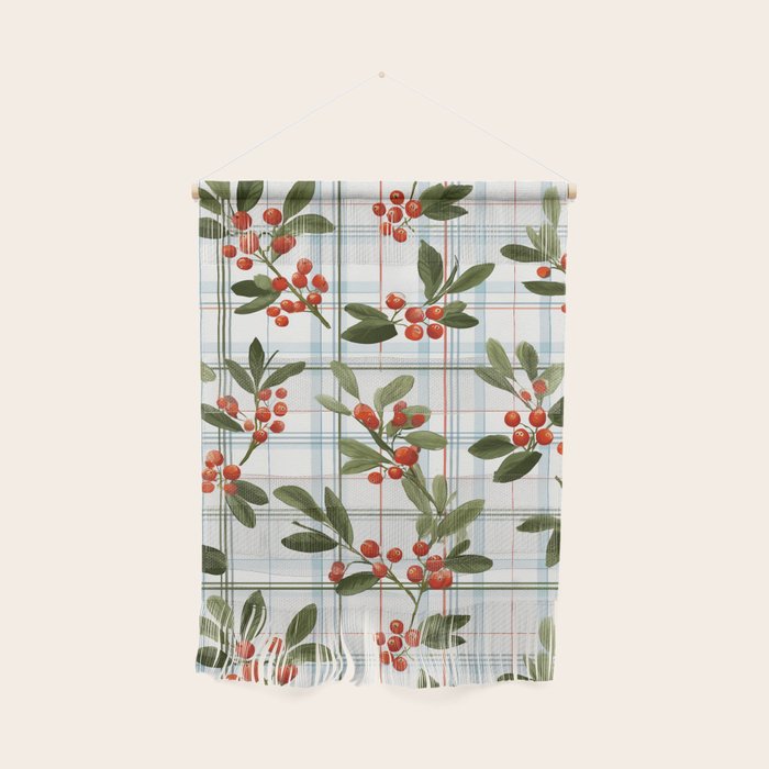 Festive Berries on Tartan Wall Hanging Gallery Image 1