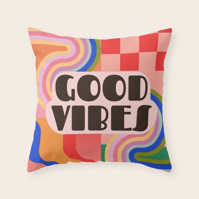 Good Vibes 4 Throw Pillow Gallery Image 1