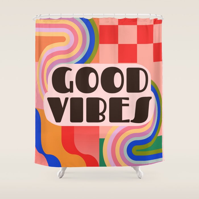 Good Vibes 4 Shower Curtain Gallery Image 1