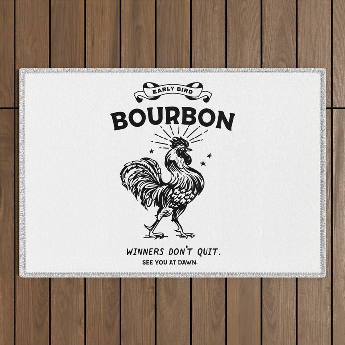 Early Bird Bourbon: Winners Don't Quit Outdoor Rug Gallery Image 1