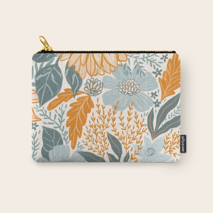 Retro Pastel Gouache Floral Carry All Pouch Gallery Image 1