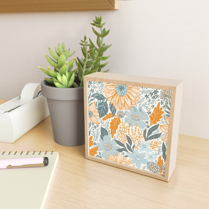 Retro Pastel Gouache Floral Mini Art Print Gallery Image 2