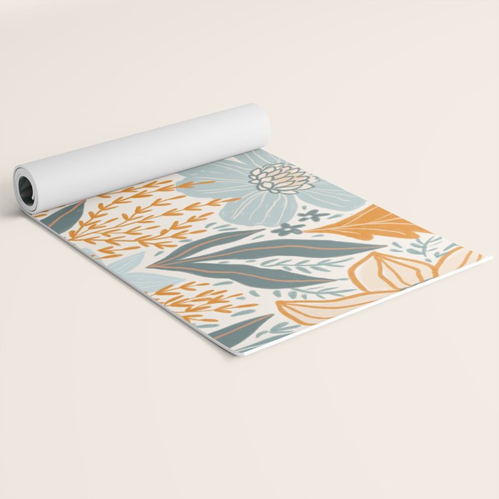 Retro Pastel Gouache Floral Yoga Mat Gallery Image 2
