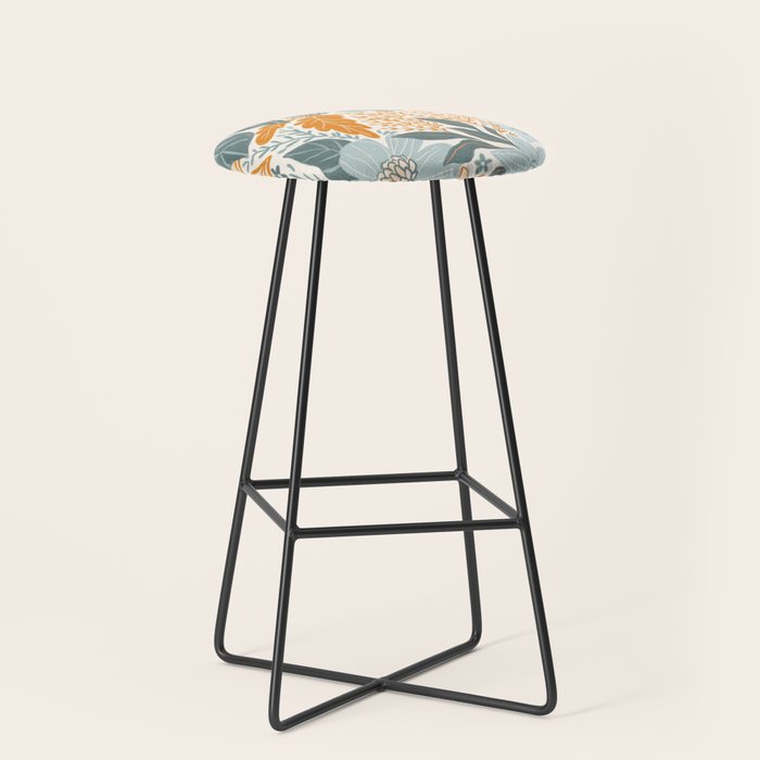Retro Pastel Gouache Floral Stool Gallery Image 1