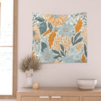Retro Pastel Gouache Floral Wall Tapestry Gallery Image 2