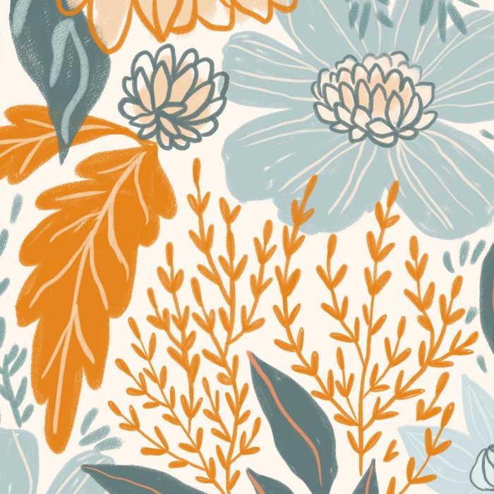 Retro Pastel Gouache Floral Coffee Mug Gallery Image 2
