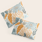 Retro Pastel Gouache Floral Pillow Sham Gallery Image 3