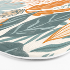 Retro Pastel Gouache Floral Bath Mat Gallery Image 3