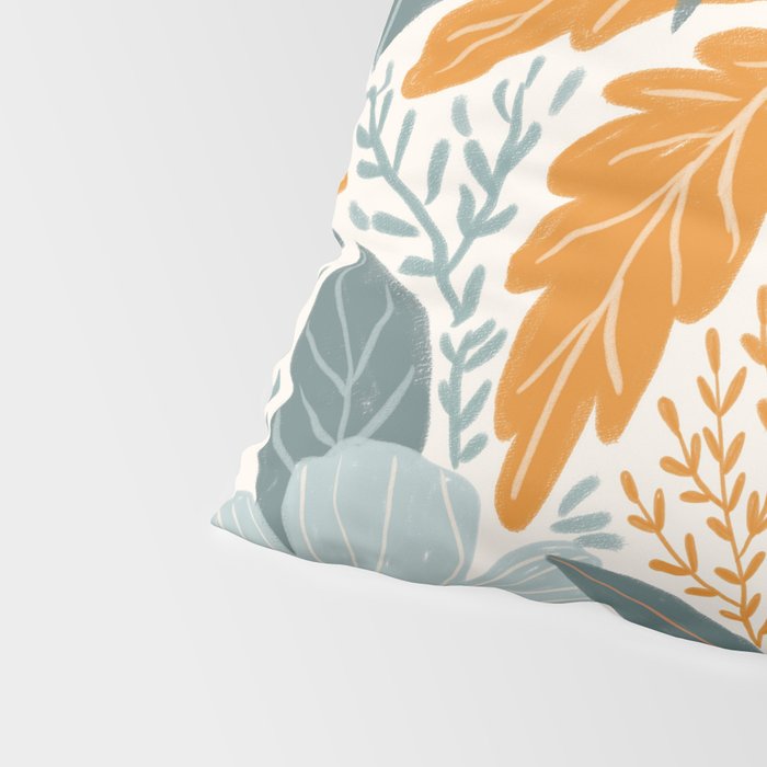 Retro Pastel Gouache Floral Pillow Sham Gallery Image 4