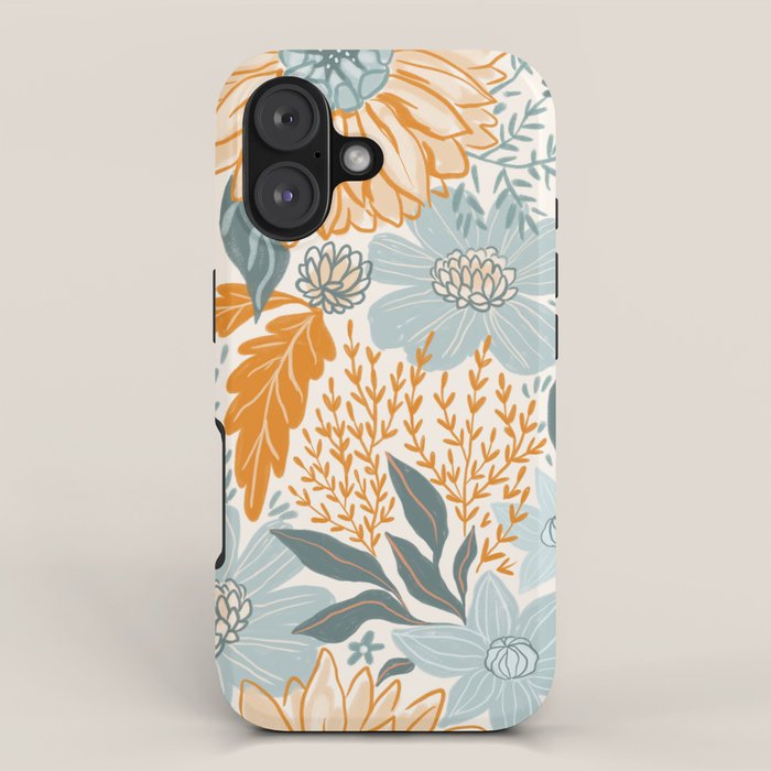 Retro Pastel Gouache Floral iPhone Case Gallery Image 1