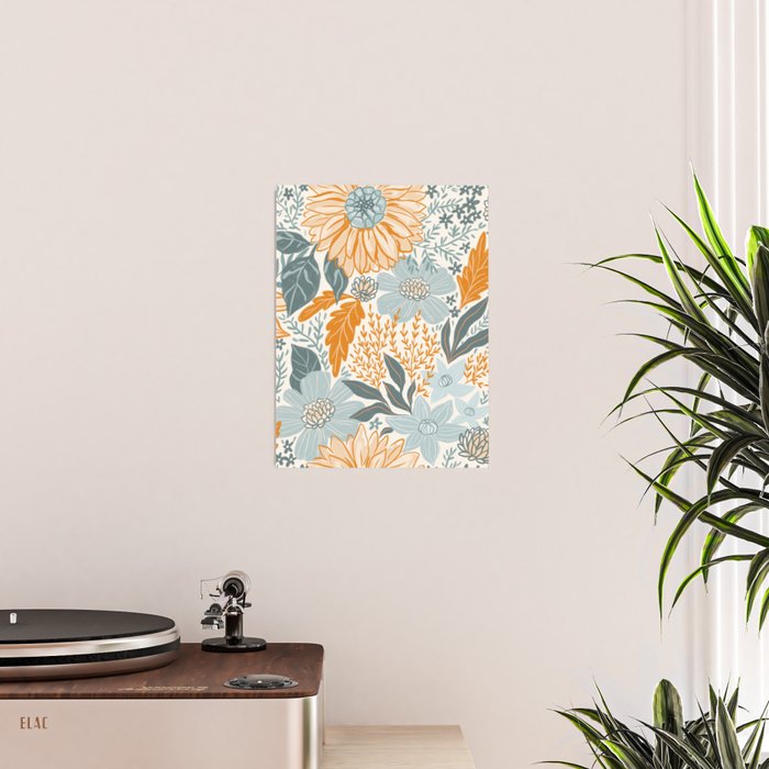Retro Pastel Gouache Floral Poster Gallery Image 2
