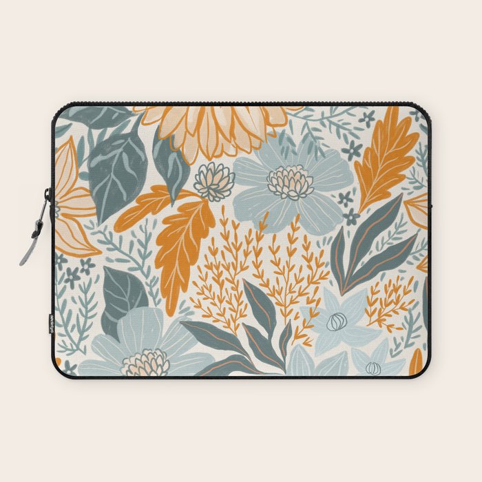 Retro Pastel Gouache Floral Laptop Sleeve Gallery Image 1