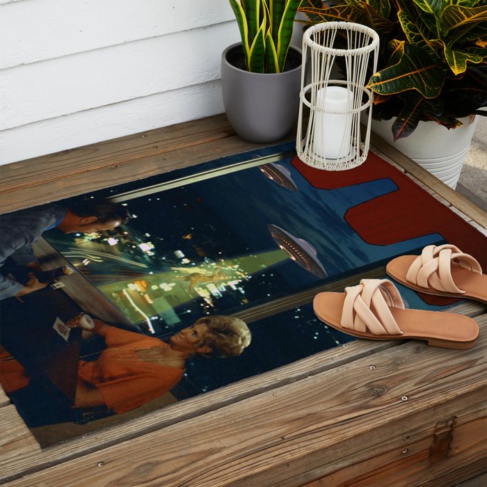 Meow! Cat abduction Outdoor Rug Gallery Image 2