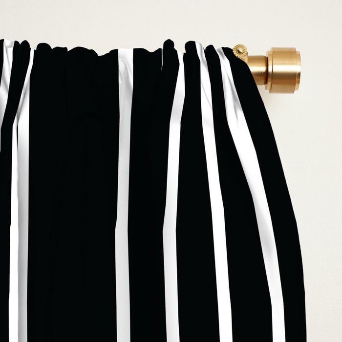 Mid Century Modern Geometric 191 in White and Black Window Curtain Gallery Image 2