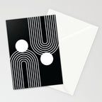 Mid Century Modern Geometric 191 in White and Black Stationery Card Gallery Image 2
