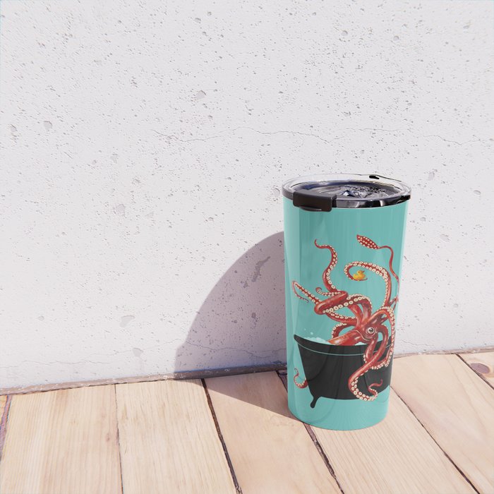 Giant Squid in Bathtub Travel Mug Gallery Image 4