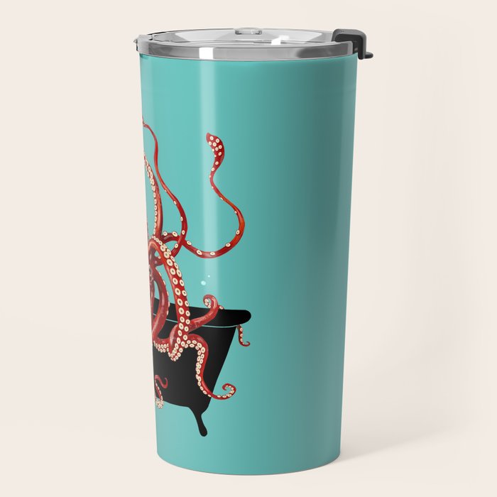 Giant Squid in Bathtub Travel Mug Gallery Image 2