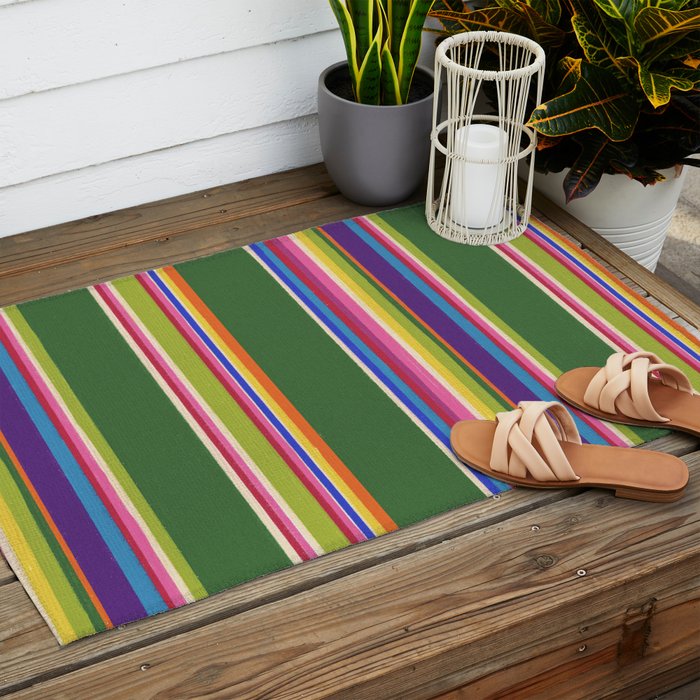 Folk abstract pattern #5 Outdoor Rug Gallery Image 2