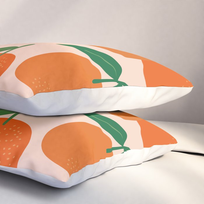 Fruit Market Print Oranges Fruit Art Orange Fruit Market Aesthetic Food Art Modern Decor Pillow Sham Gallery Image 3