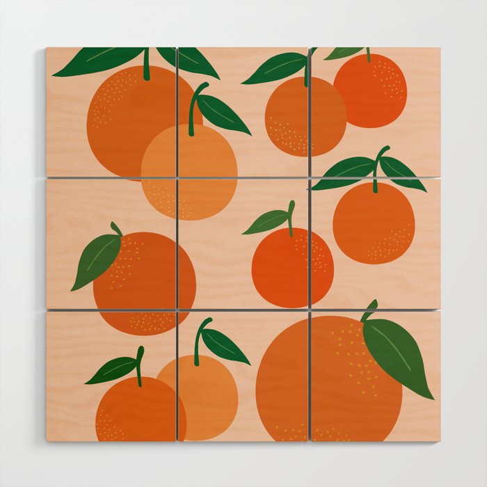 Fruit Market Print Oranges Fruit Art Orange Fruit Market Aesthetic Food Art Modern Decor Wood Wall Art Gallery Image 1