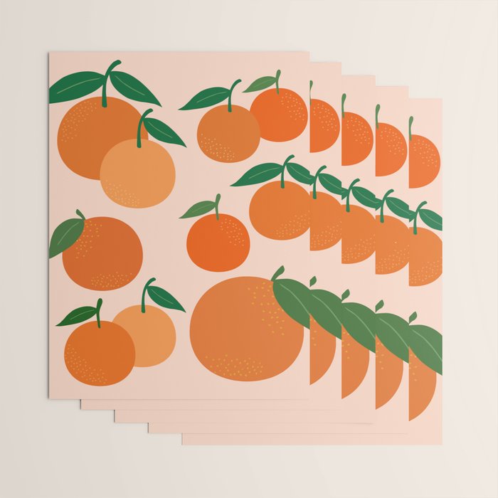 Fruit Market Print Oranges Fruit Art Orange Fruit Market Aesthetic Food Art Modern Decor Wrapping Paper Gallery Image 3